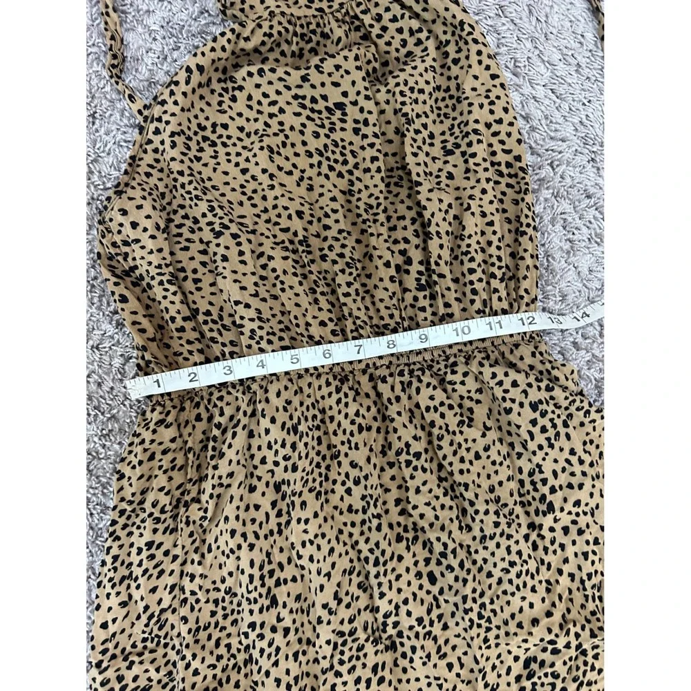 Ace Fashion Halter Maxi Dress Tiered Ruffle Animal Print Sleeveless large - Picture 6 of 8